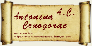 Antonina Crnogorac vizit kartica